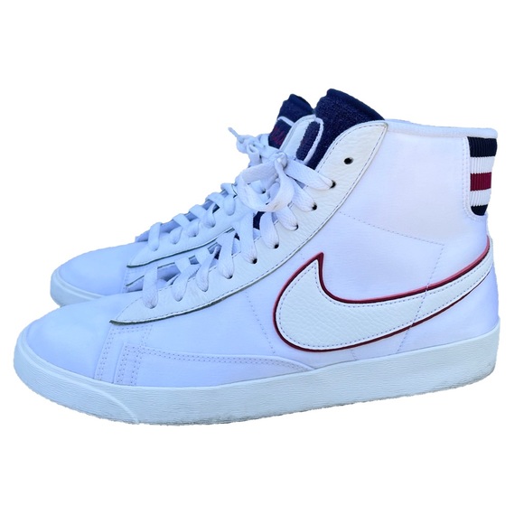 Nike Blazers Satin Jacket White Mid Lace Up Sneakers - Picture 2 of 9